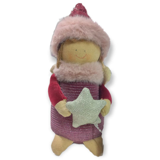 Picture of ANGEL SITTING 21CM BURGUNDY